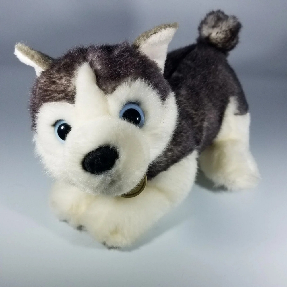 Siberian Husky Plush Puppy Dog Stuffed Animal Blue Eyes New Miyoni Tots Aurora